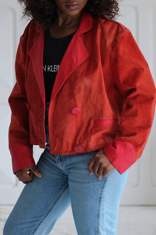 Anne D'Oral blouson cuir vintage