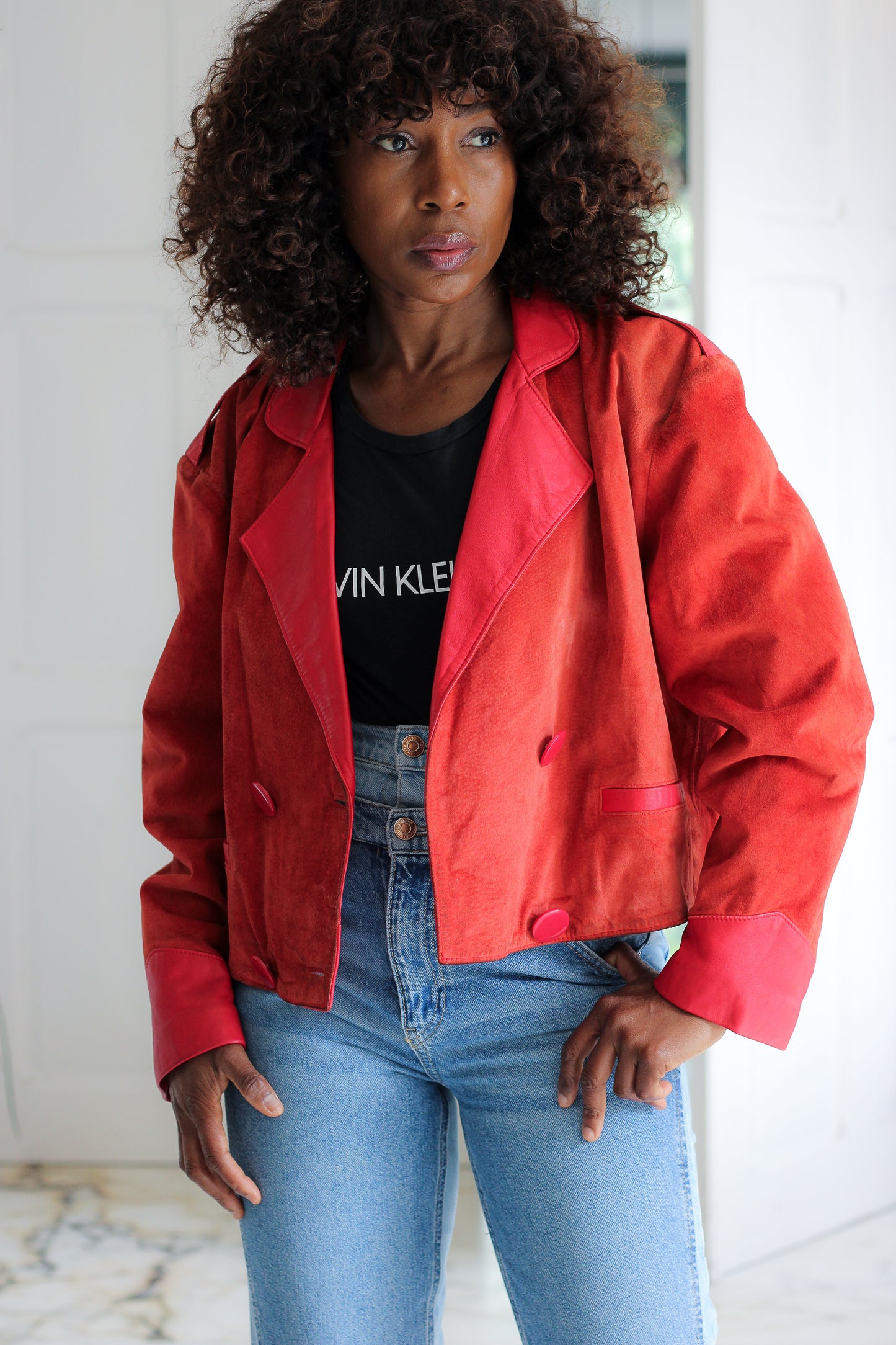 Anne D'Oral blouson cuir vintage
