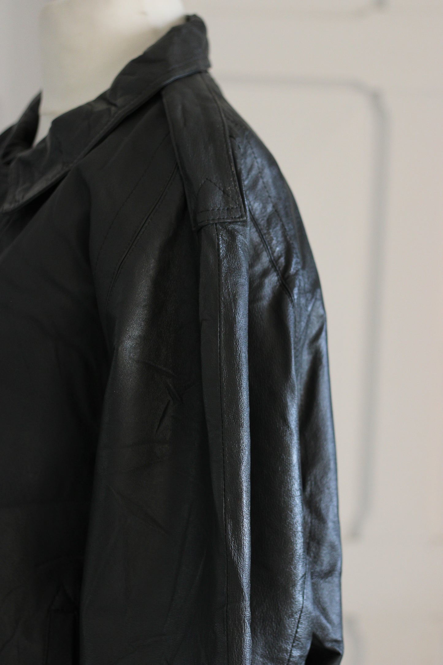 Markasion veste cuirt ovarsize gris anthracite