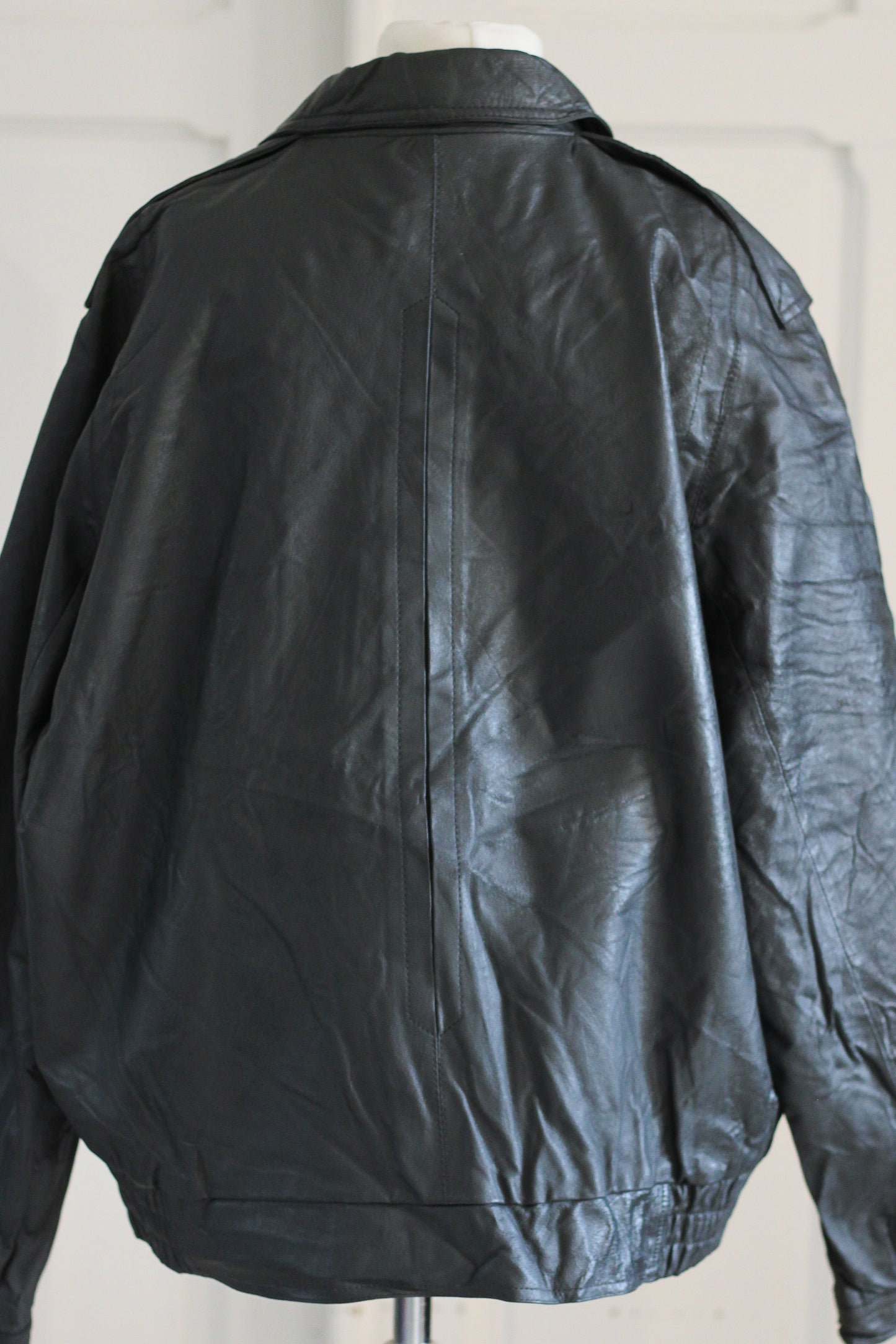 Markasion veste cuirt ovarsize gris anthracite