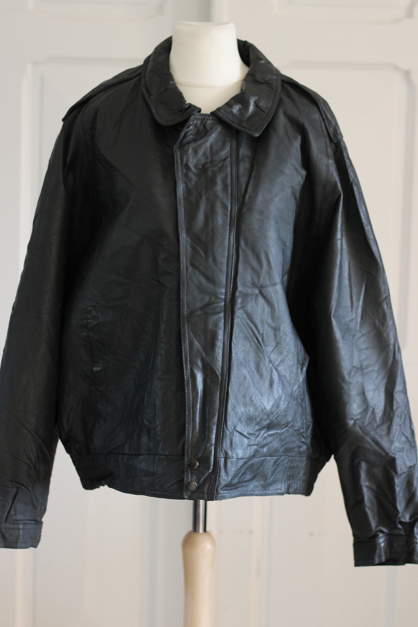 Markasion veste cuirt ovarsize gris anthracite