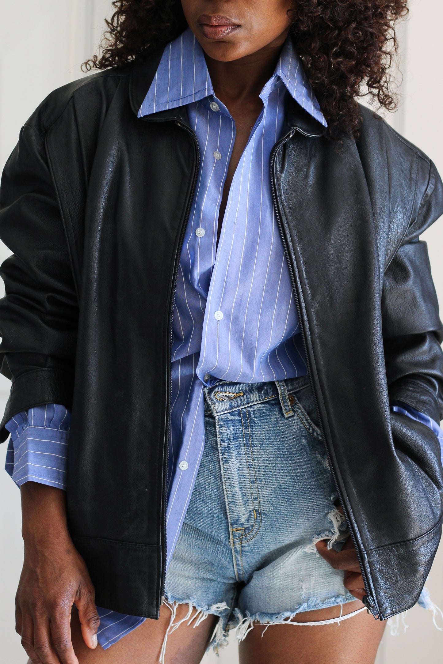 Vintage blouson en cuir