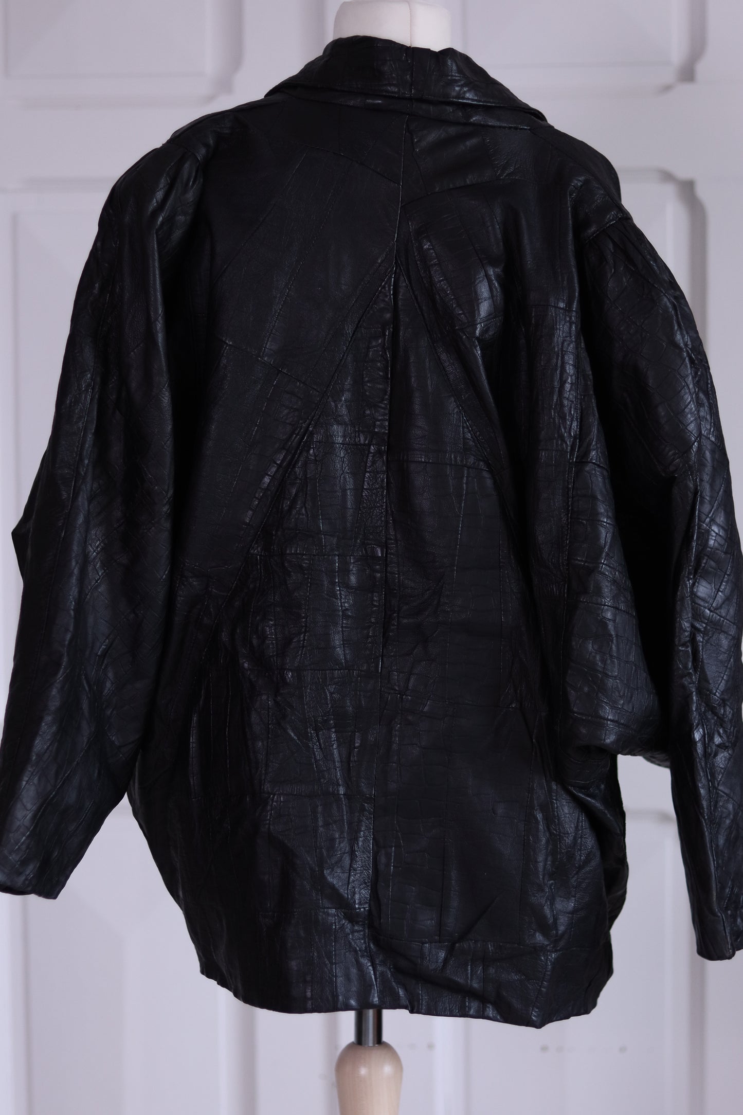 Blouson cuir overzise années 1980