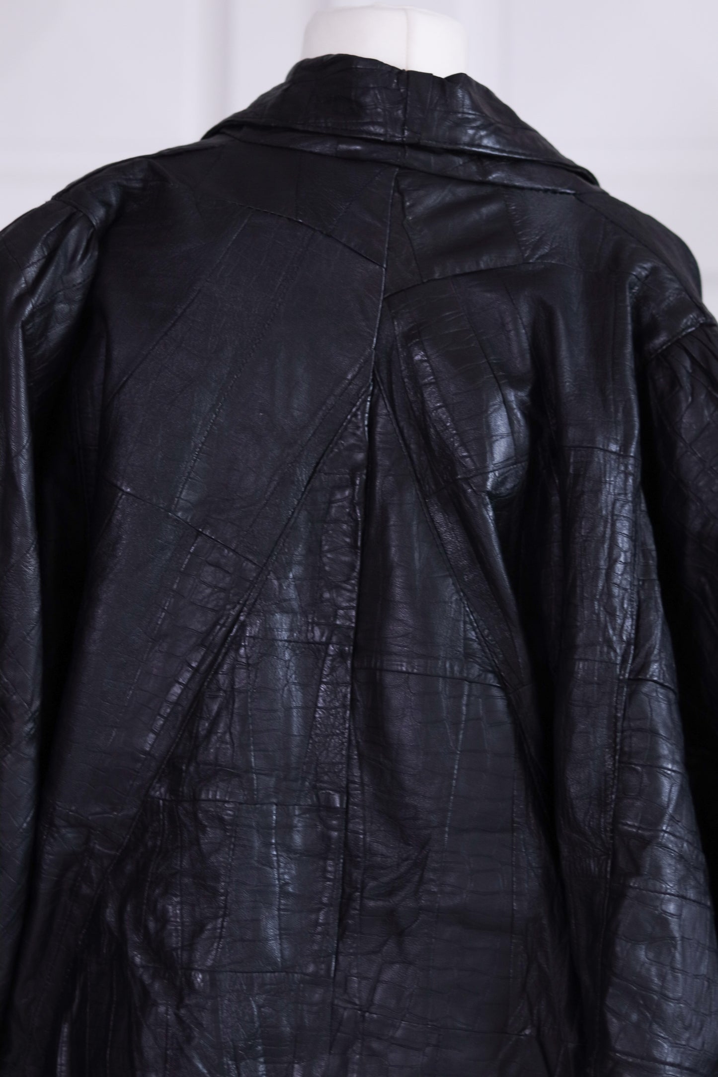 Blouson cuir overzise années 1980