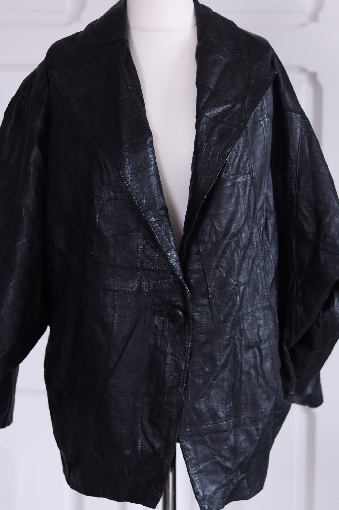 Blouson cuir overzise années 1980