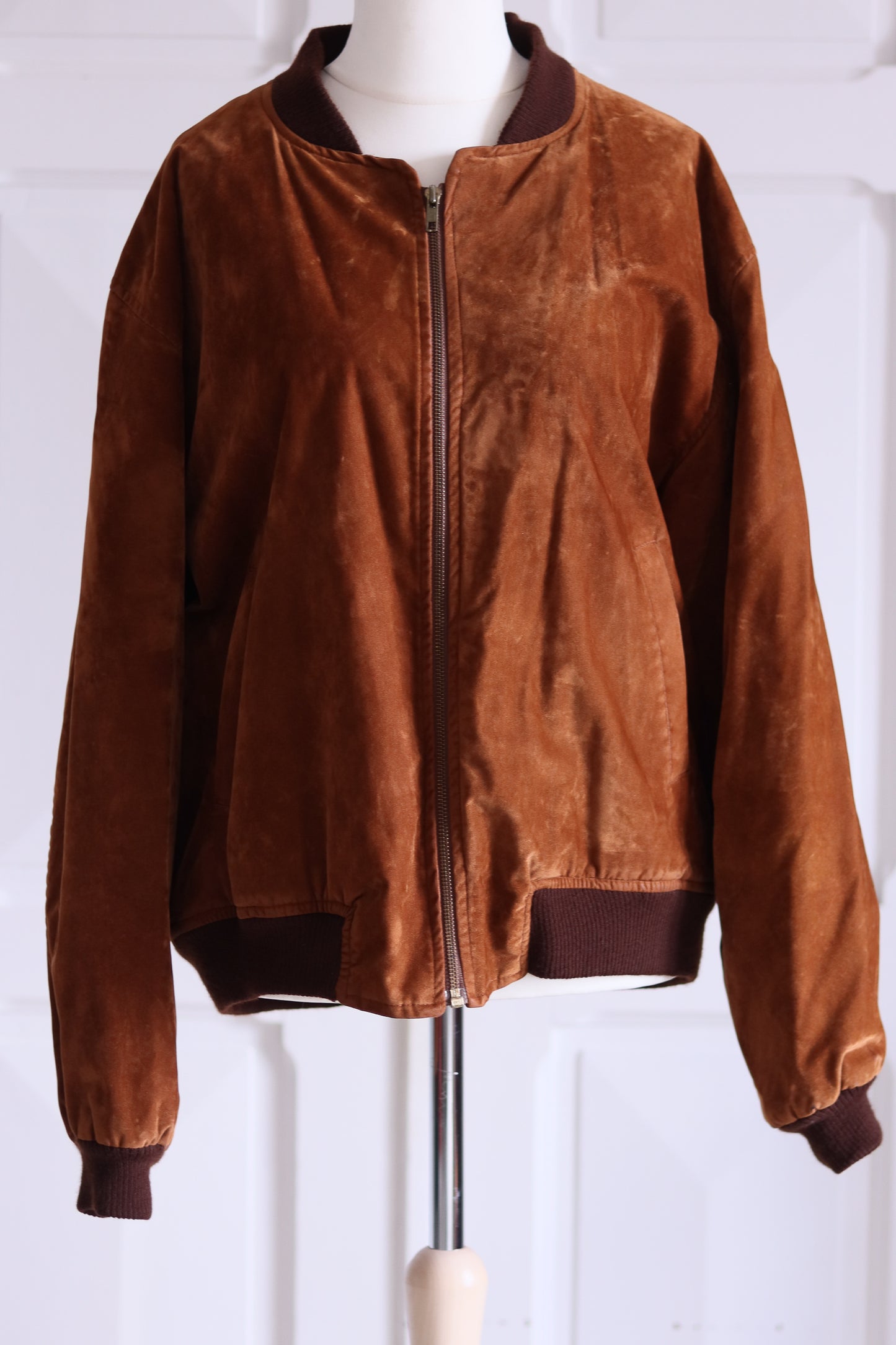 Blouson daim marron 1980