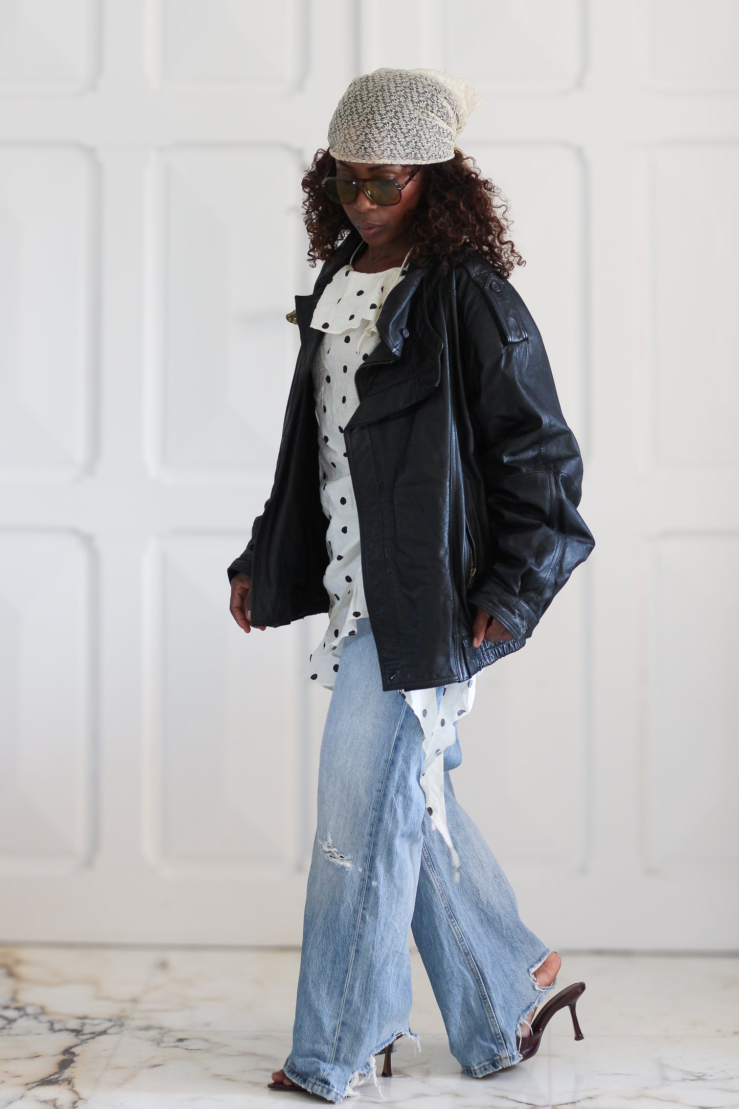Mission Impossible blouson cuir noir oversize