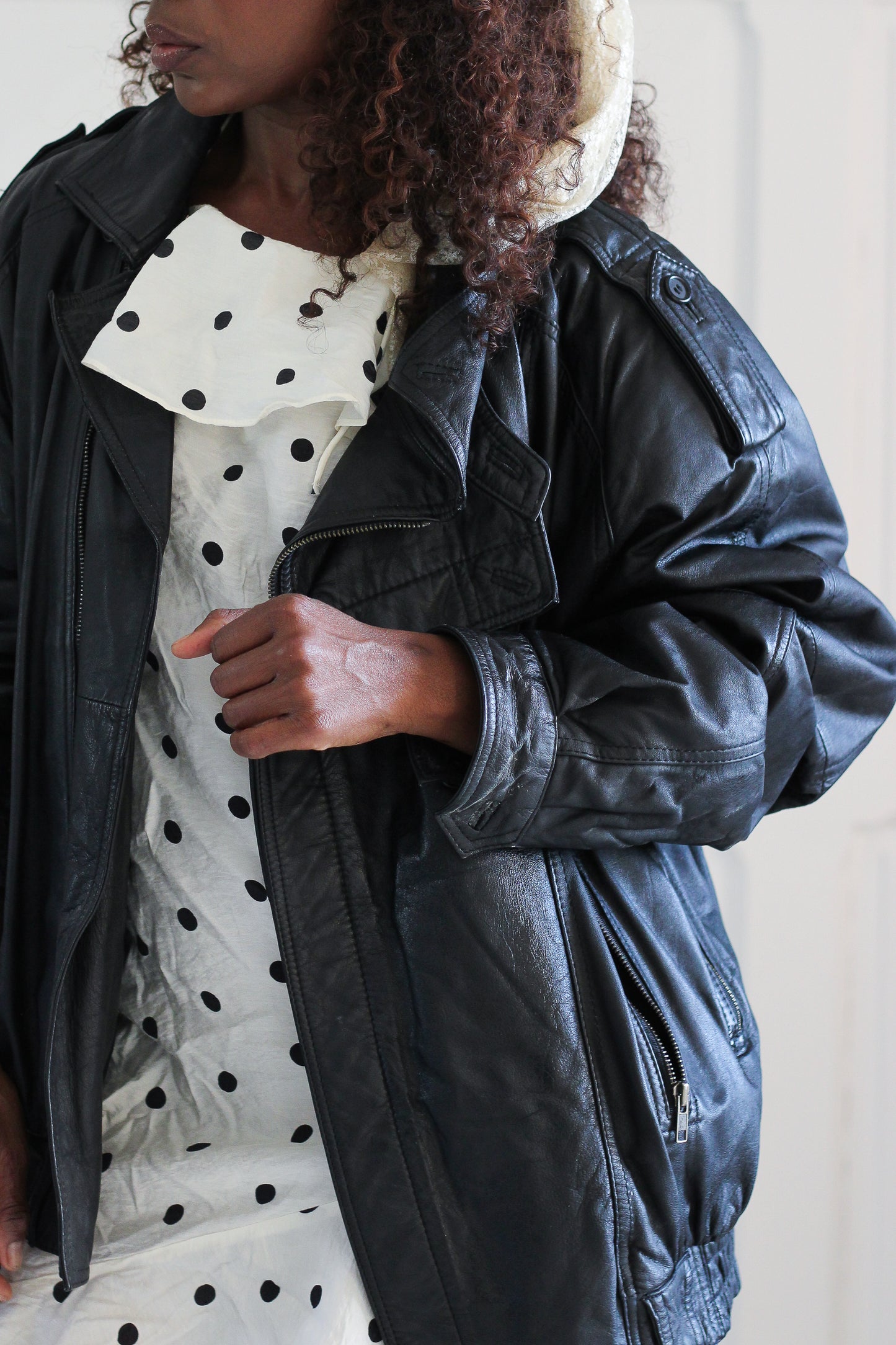 Mission Impossible blouson cuir noir oversize