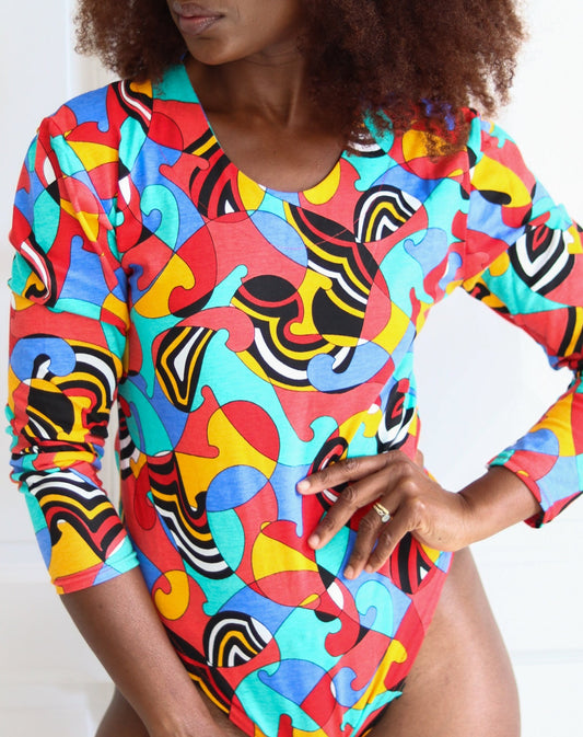 Body à motifs abstrait