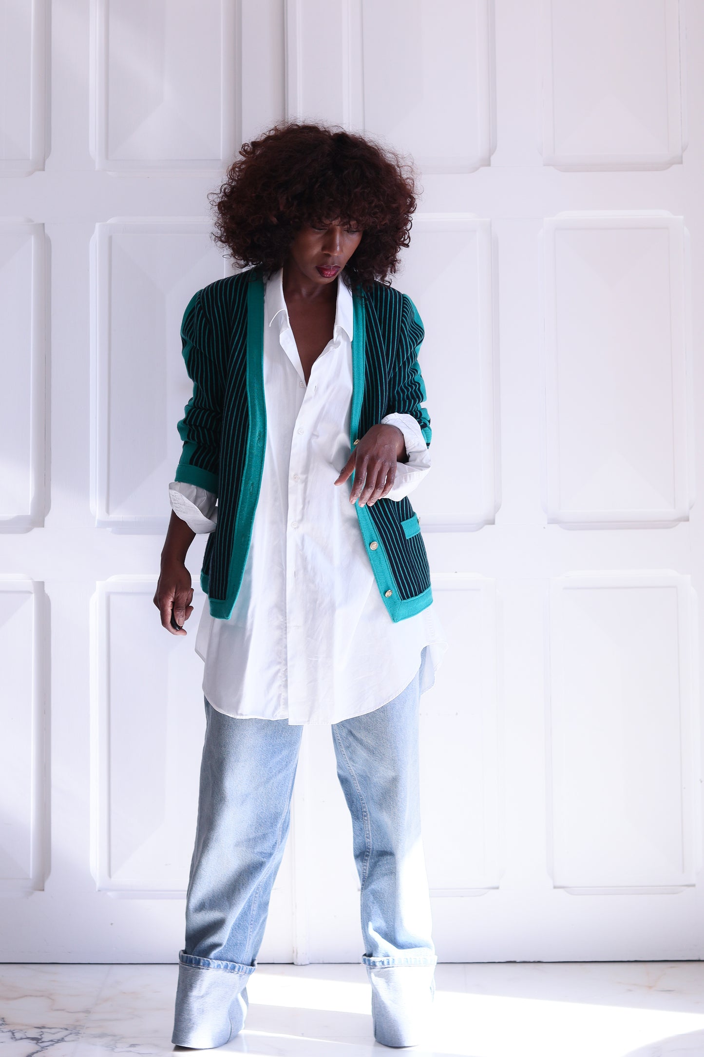 Devernois cardigan motifs rayures