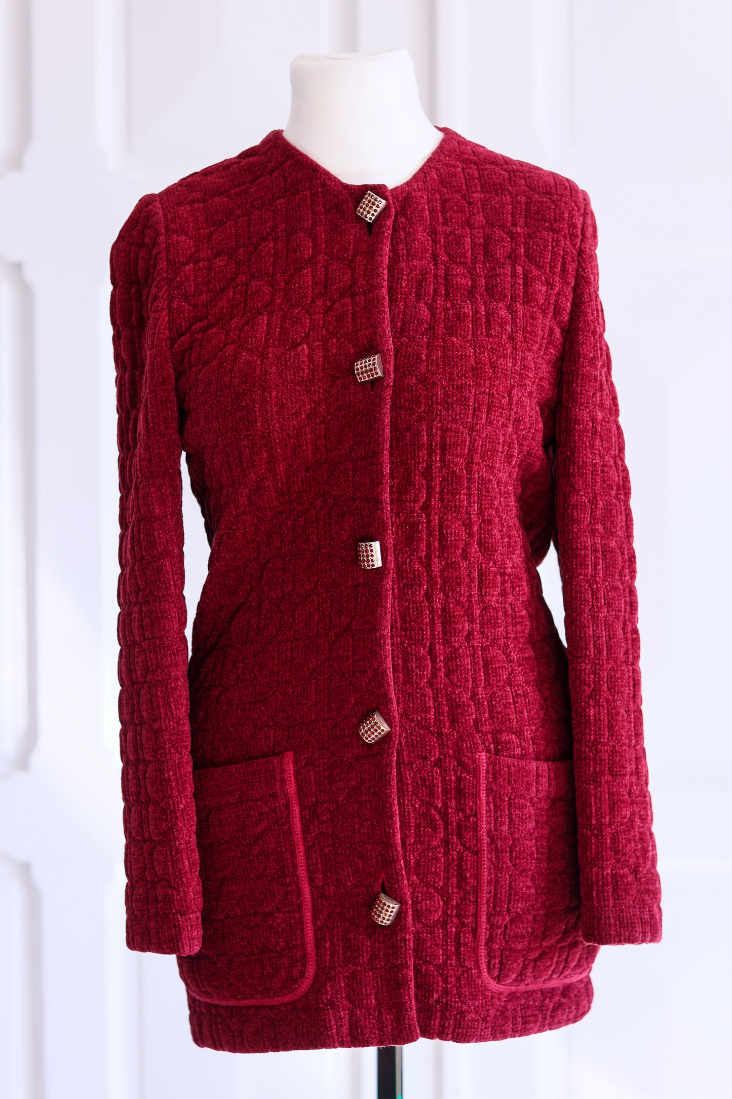 Devernois cardigan en maille rouge