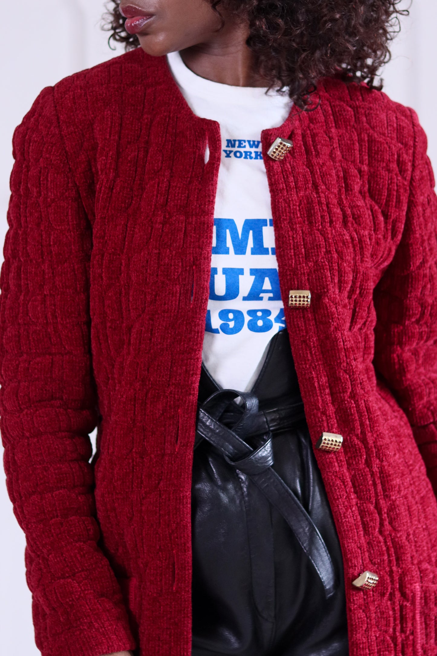 Devernois cardigan en maille rouge