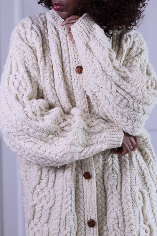 Fait main cardigan grosse maille