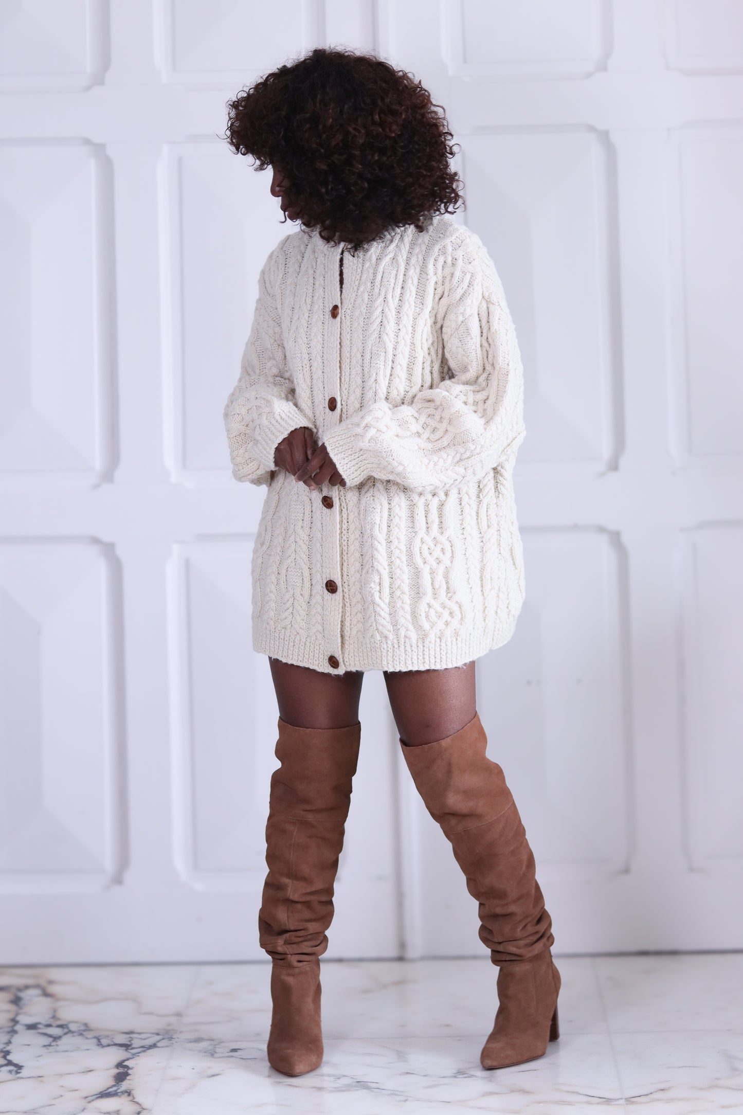 Fait main cardigan grosse maille