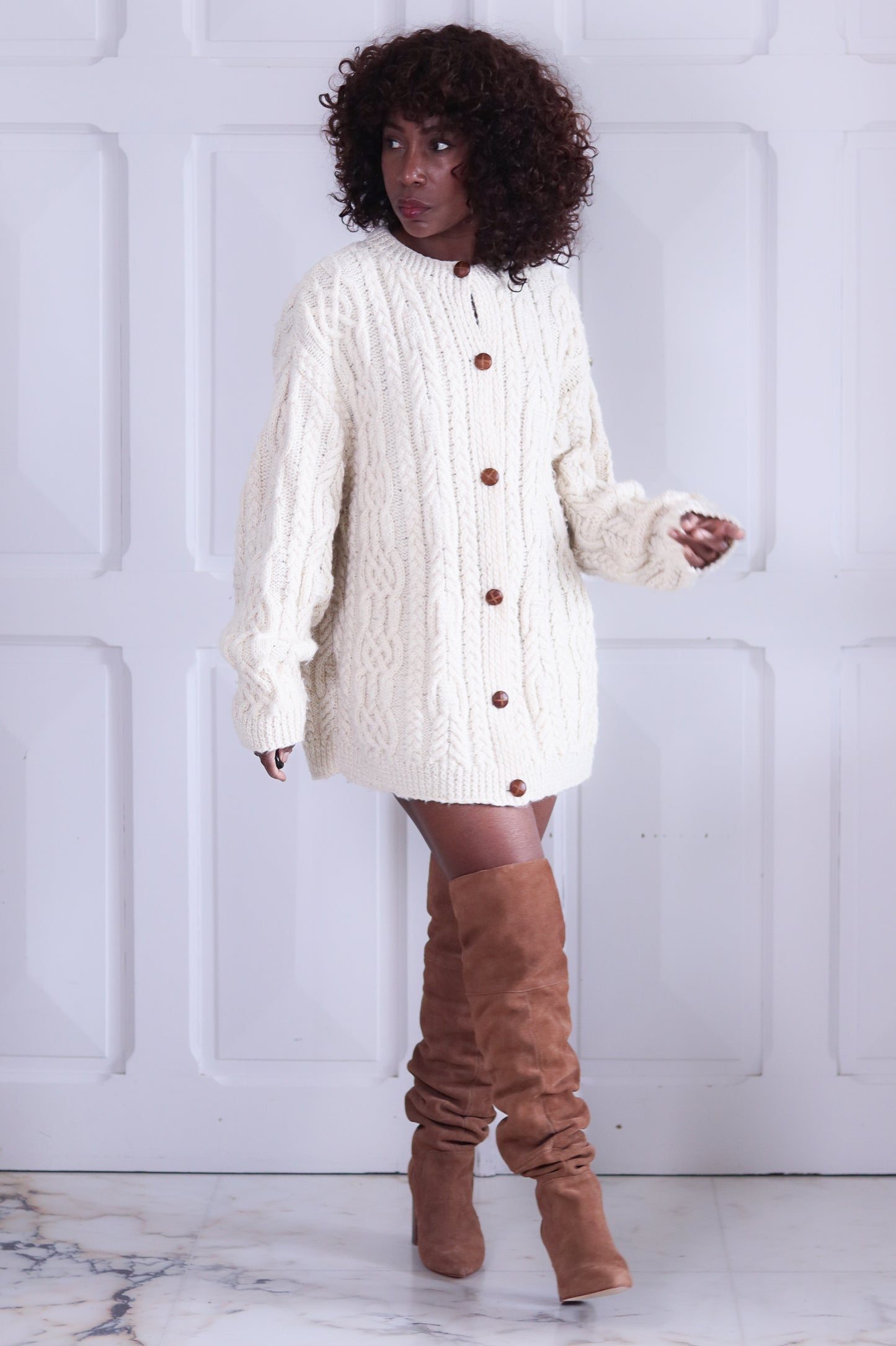Fait main cardigan grosse maille