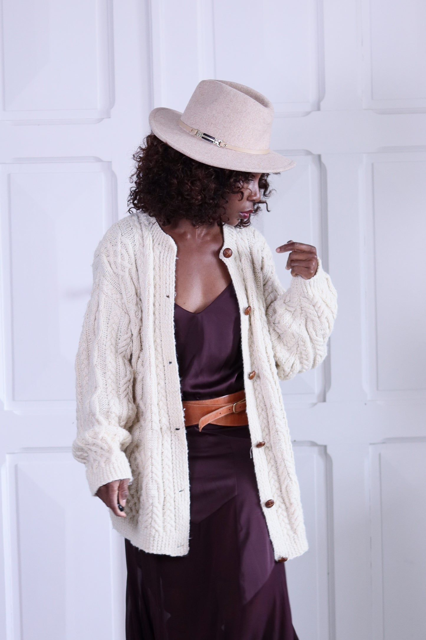 Fait main cardigan grosse maille