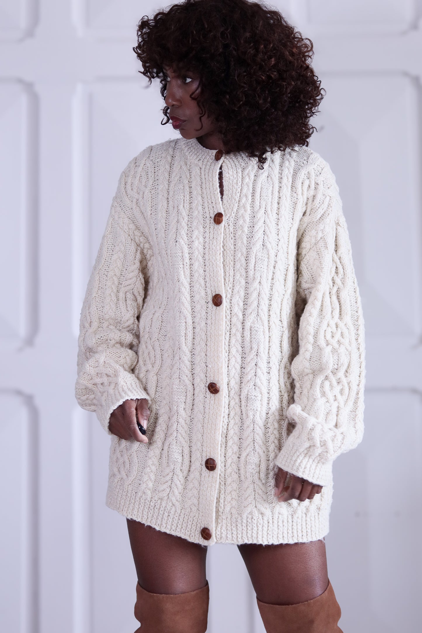 Fait main cardigan grosse maille