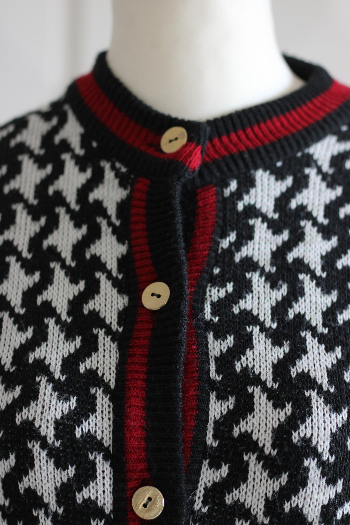 Cardigan vintage motif pied-de-poule