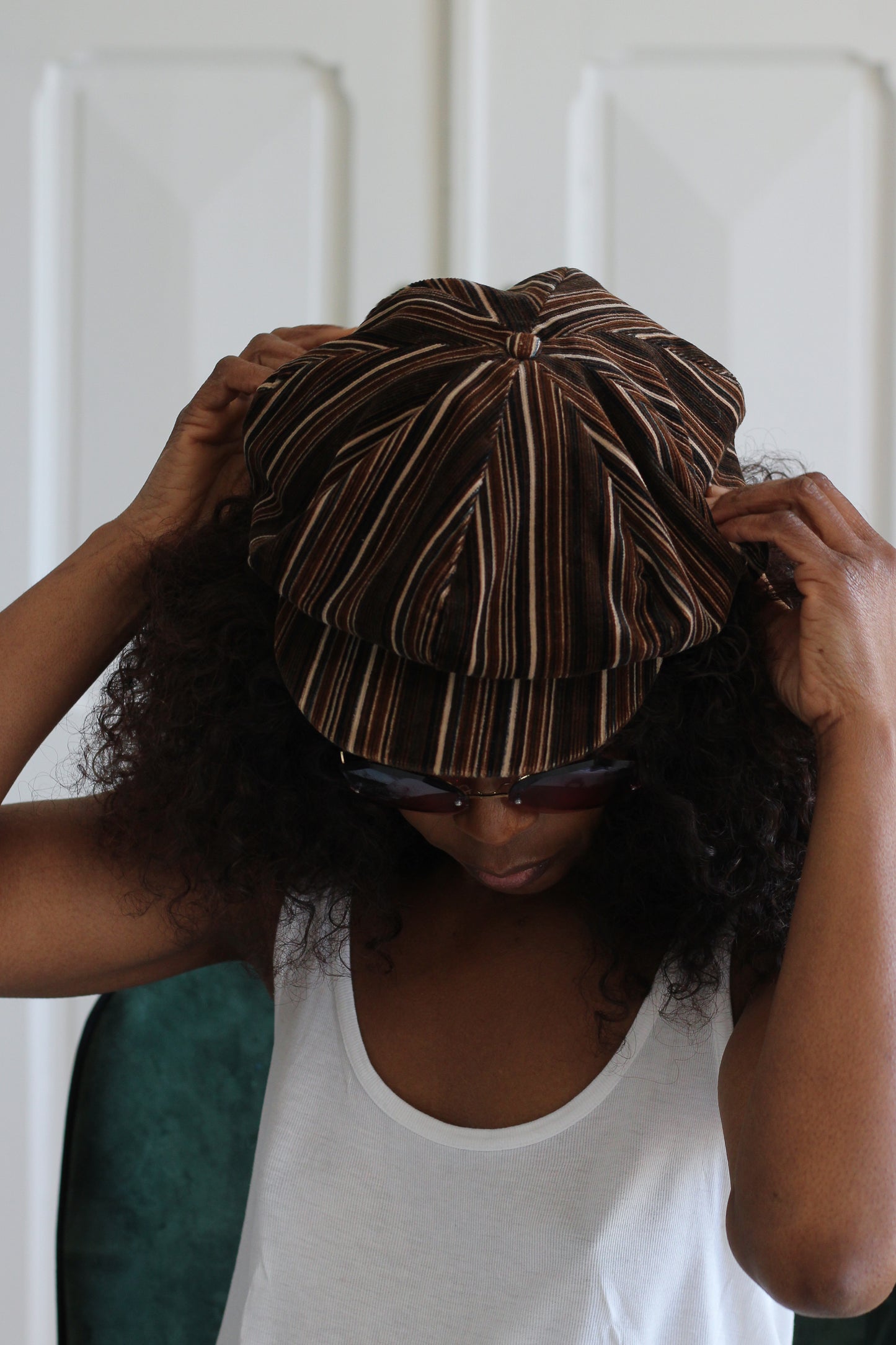 Casquette gavroche en velours de coton