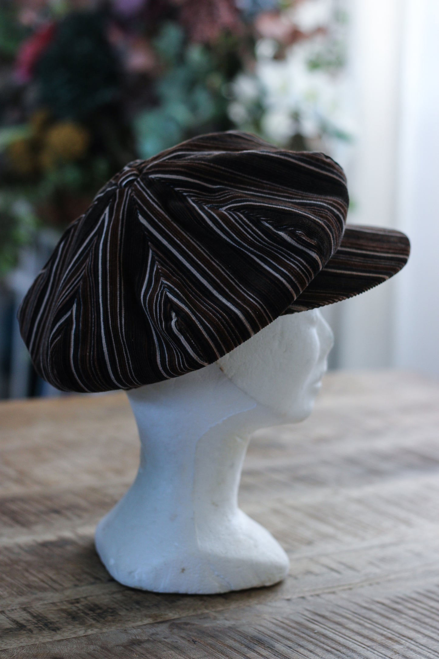 Casquette gavroche en velours de coton