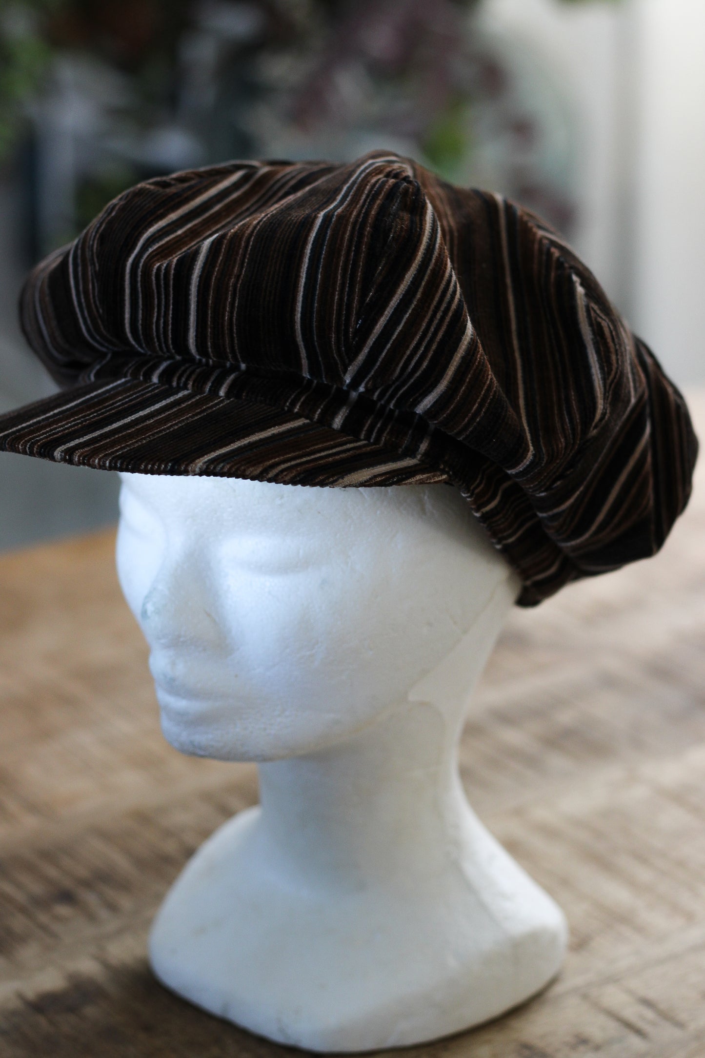 Casquette gavroche en velours de coton