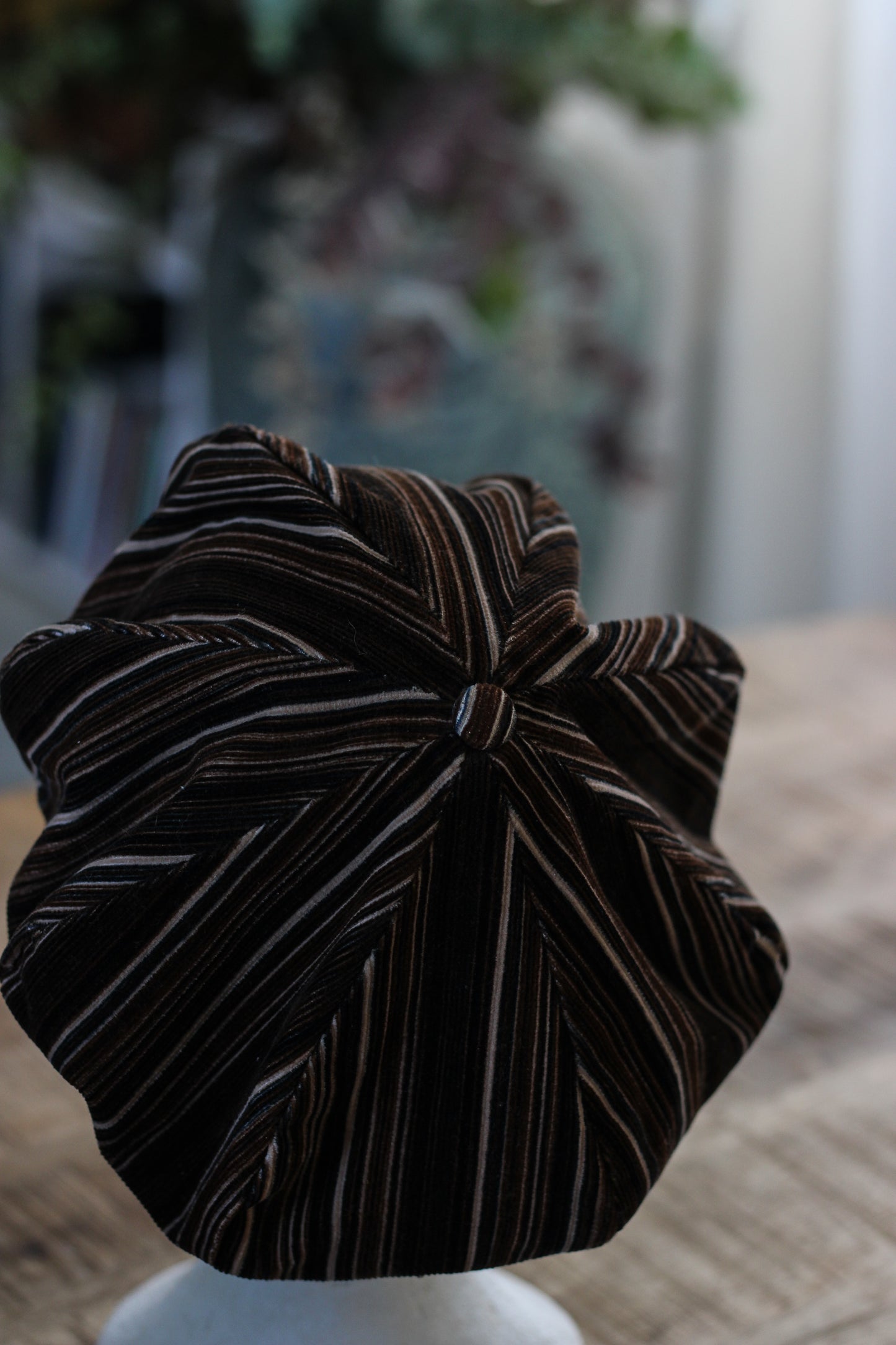 Casquette gavroche en velours de coton