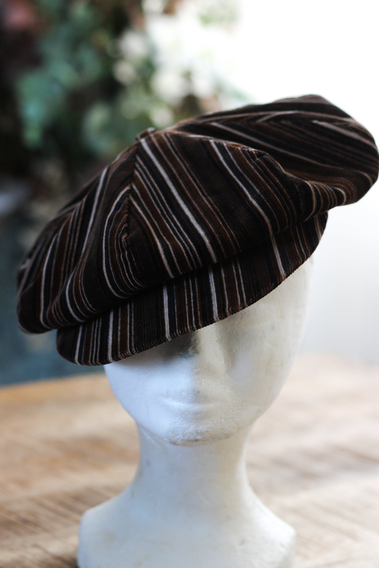 Casquette gavroche en velours de coton