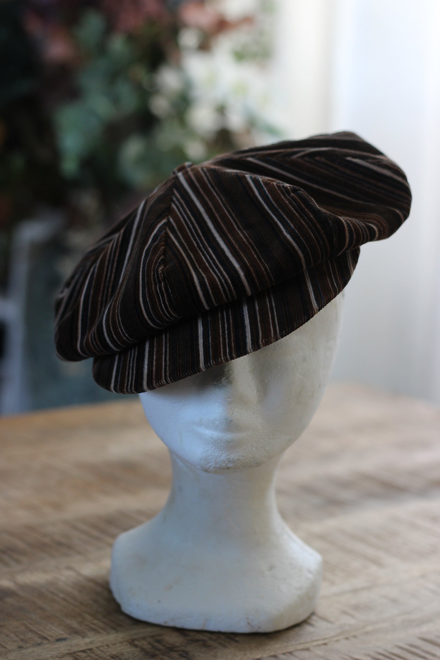 Casquette gavroche en velours de coton