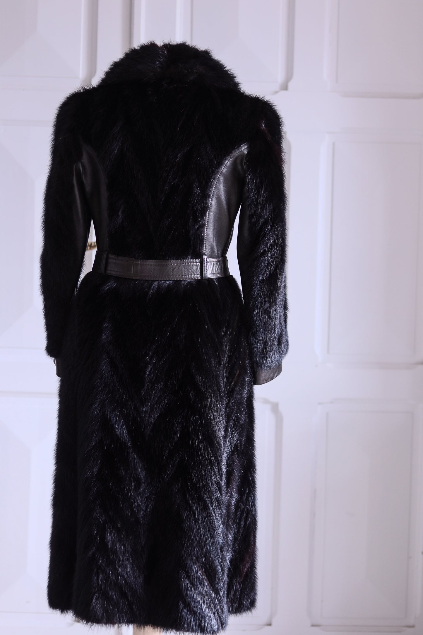 Sprung Frère manteau cuir et vison