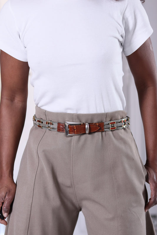 Nanni ceinture cuir et métal