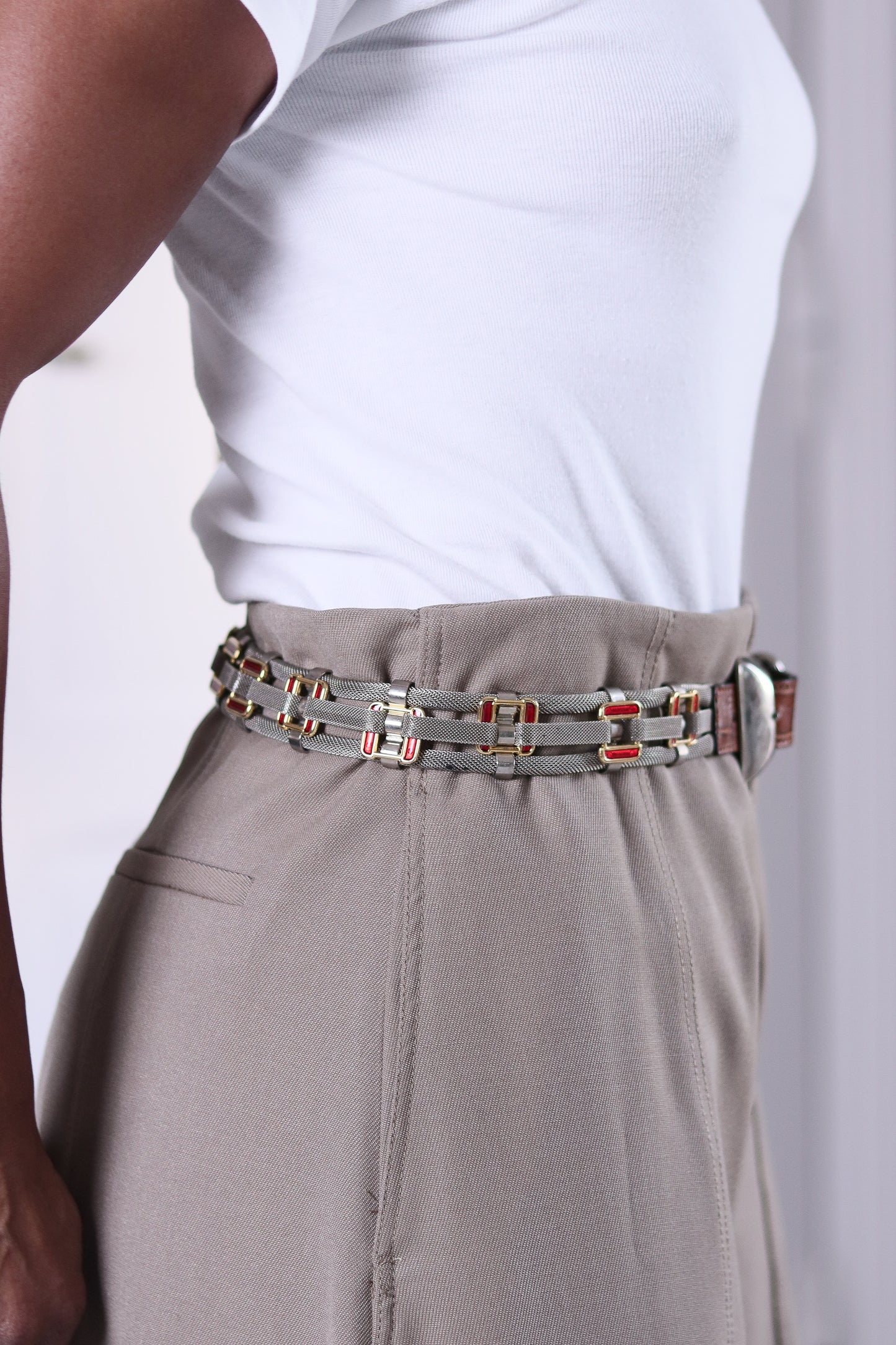 Nanni ceinture cuir et métal