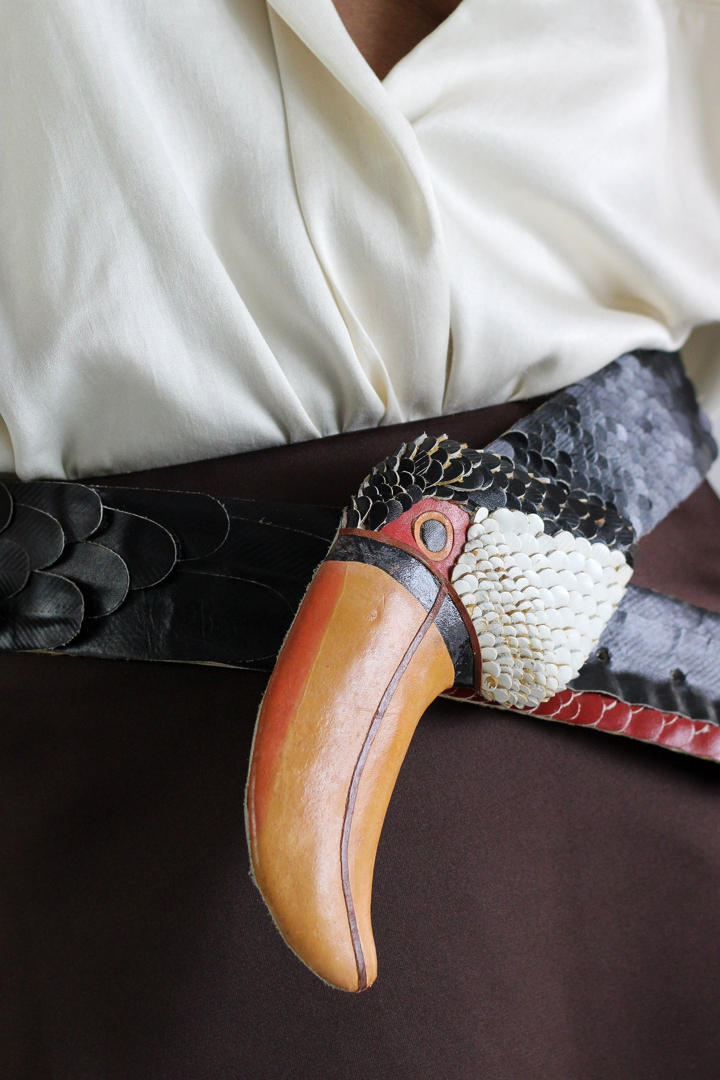 Ceinture vintage artisanale Toucan