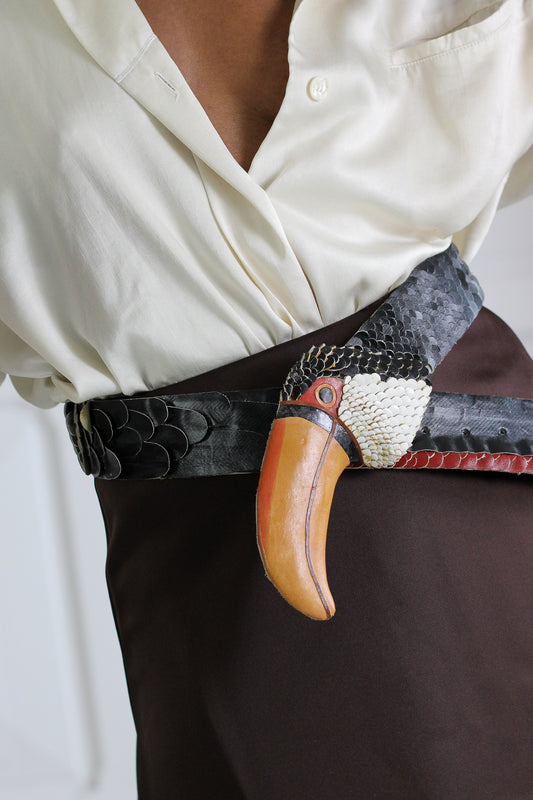 Ceinture vintage artisanale Toucan
