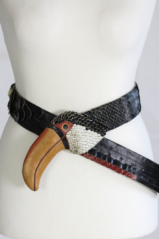 Ceinture vintage artisanale Toucan