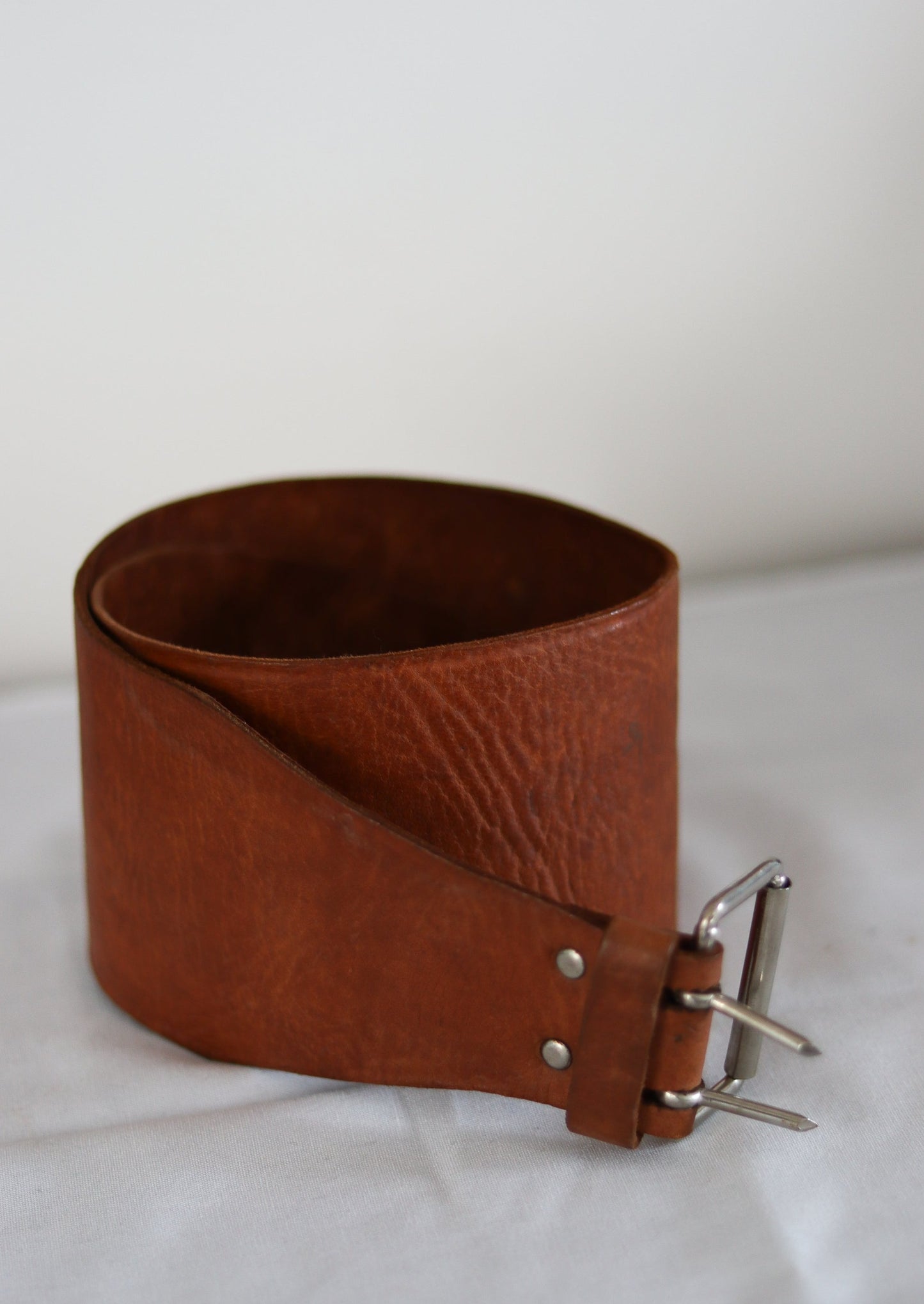 Ceinture large en cuir