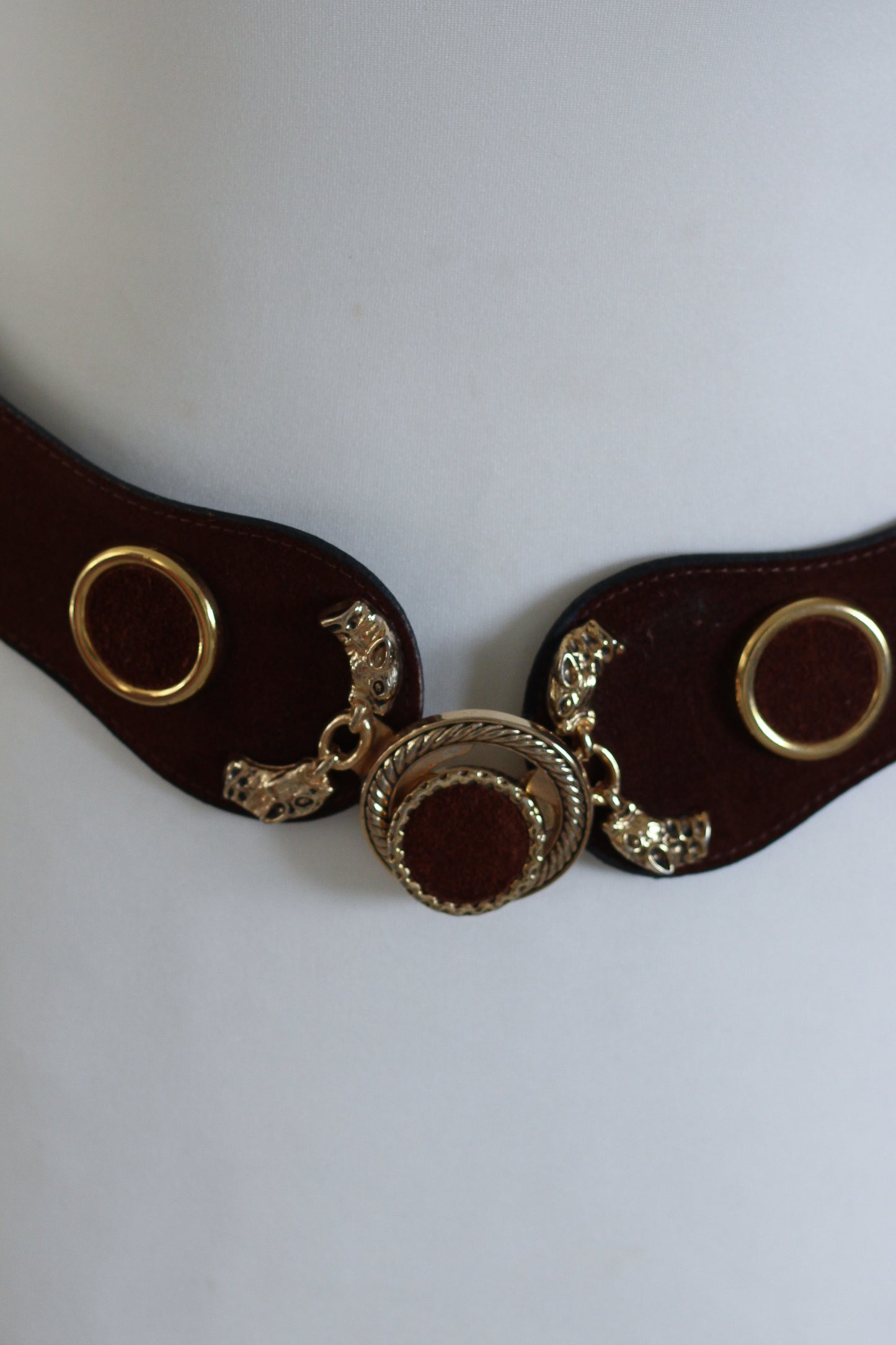 Ceinture vintage made in France en croute de cuir