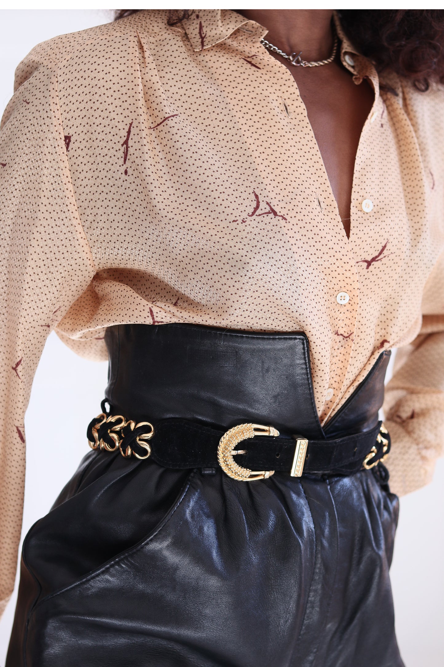 Ceinture vintage métal et velours