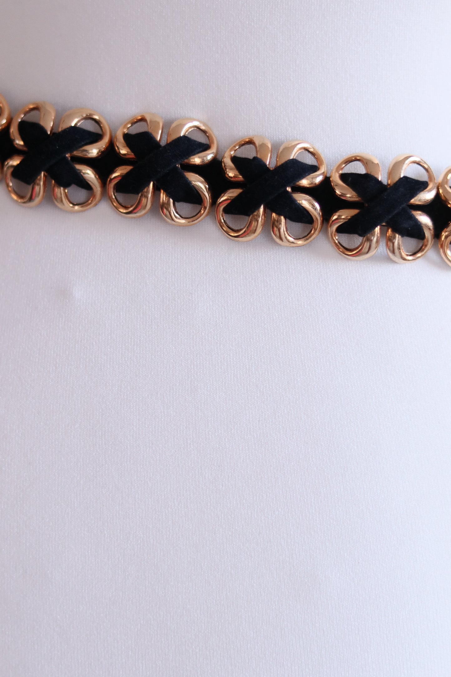 Ceinture vintage métal et velours