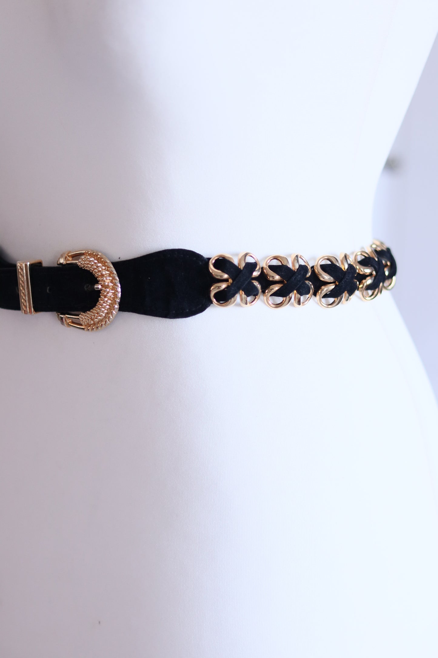 Ceinture vintage métal et velours
