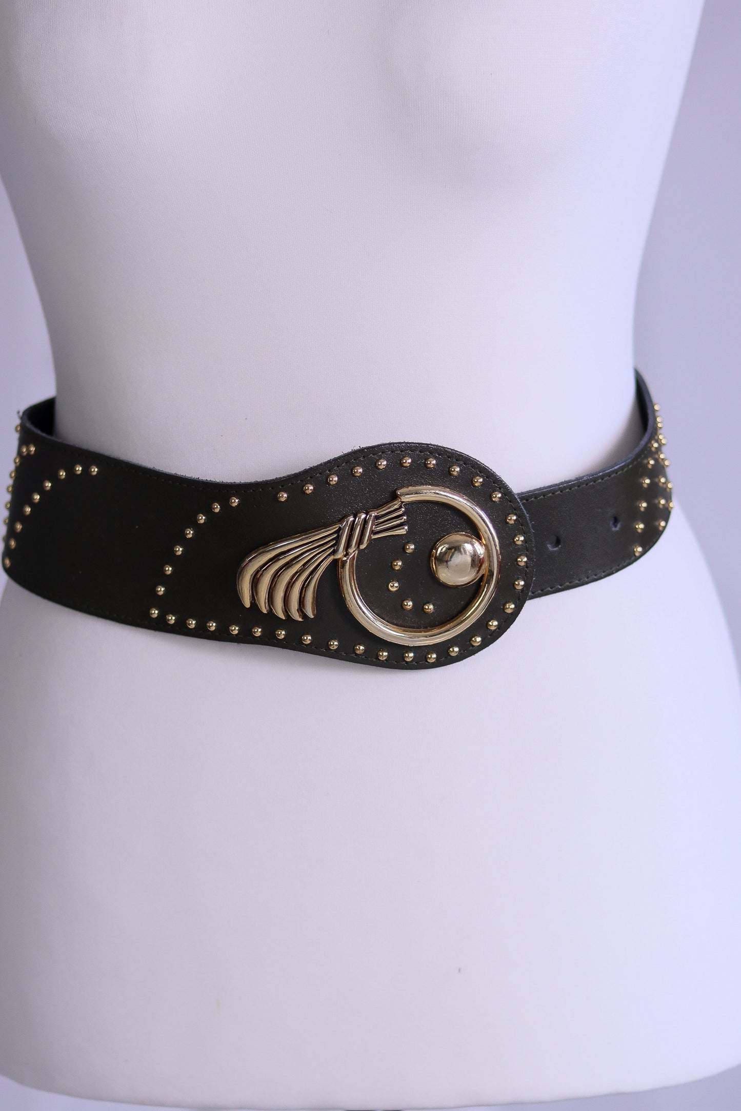 Ceinture large vintage vert