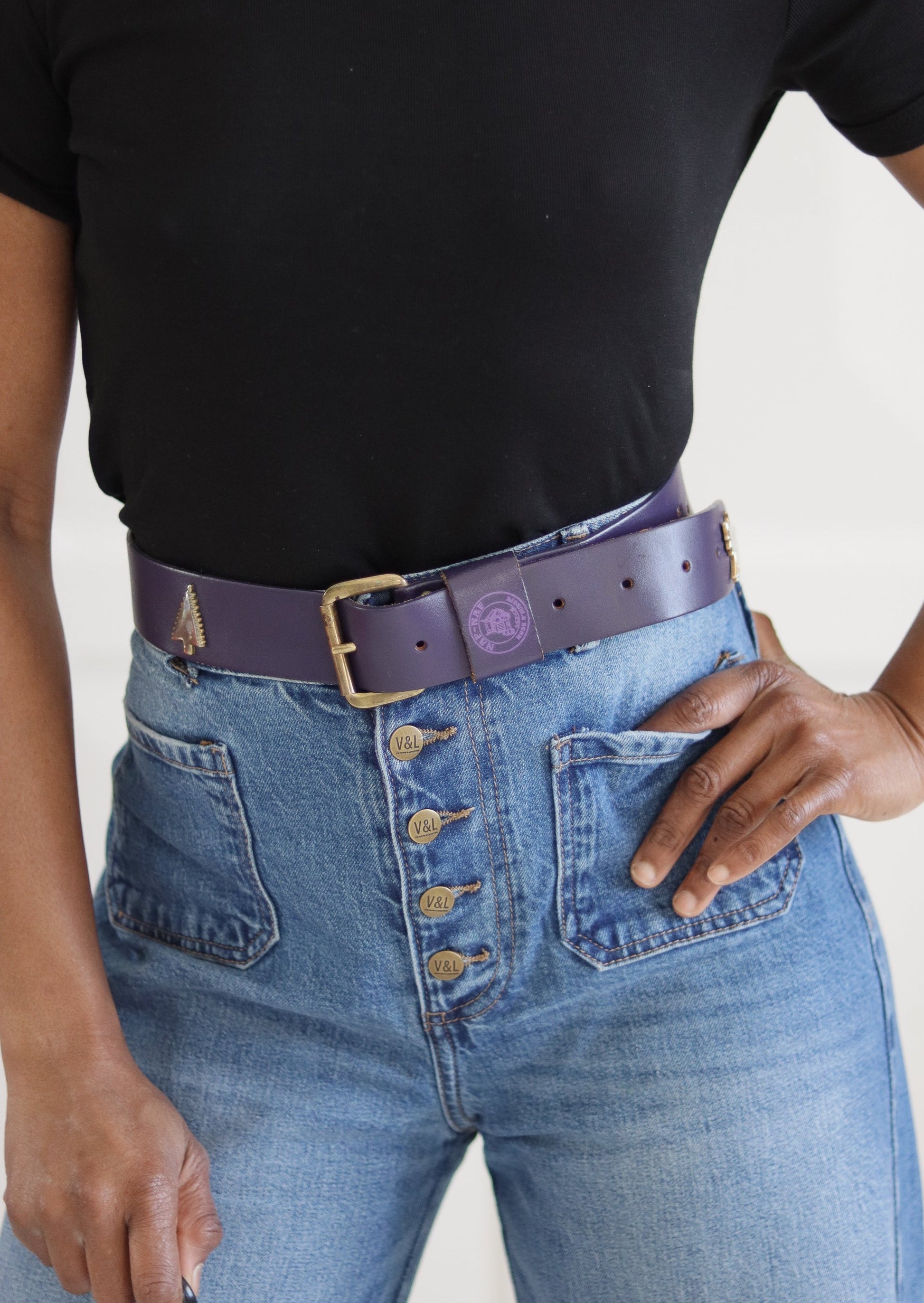 Ceinture vintage en cuir Naf Naf imodi
