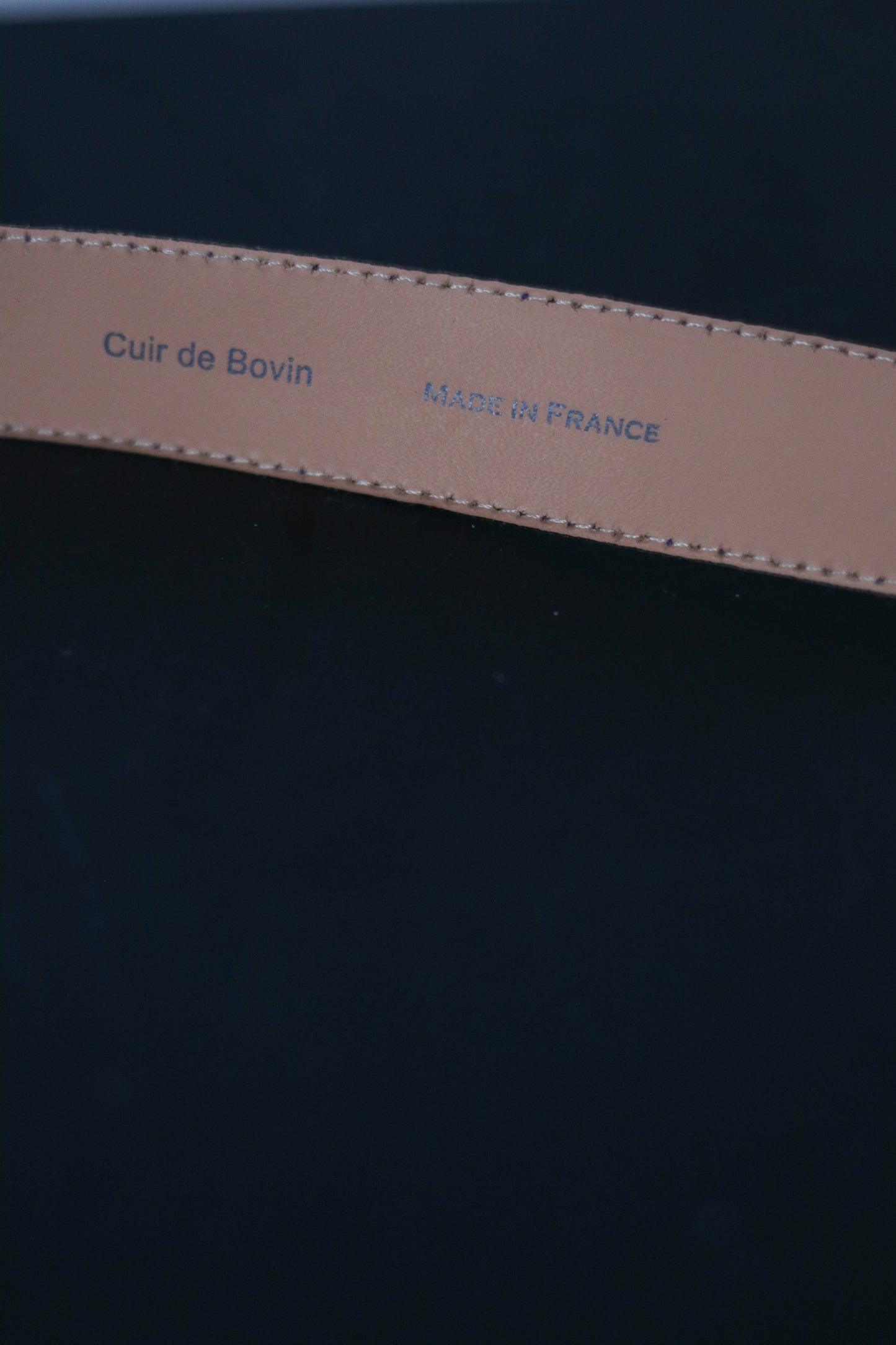 Ceinture vintage cuir prune made in France