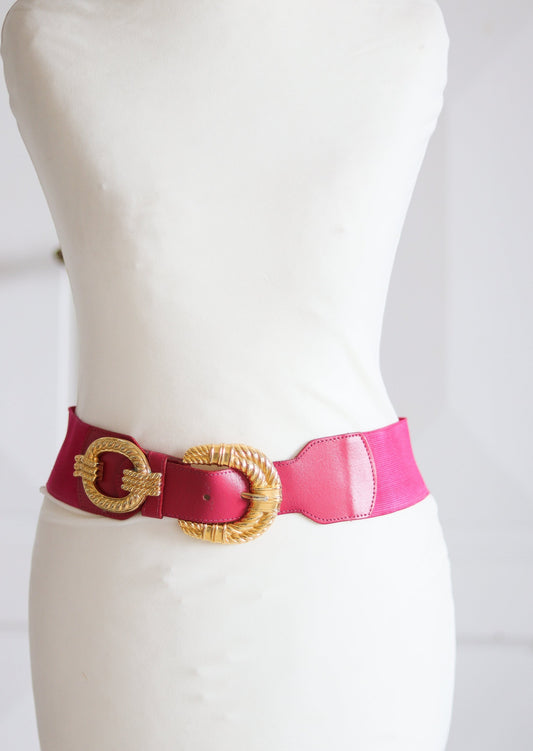 Ceinture een cuir rose