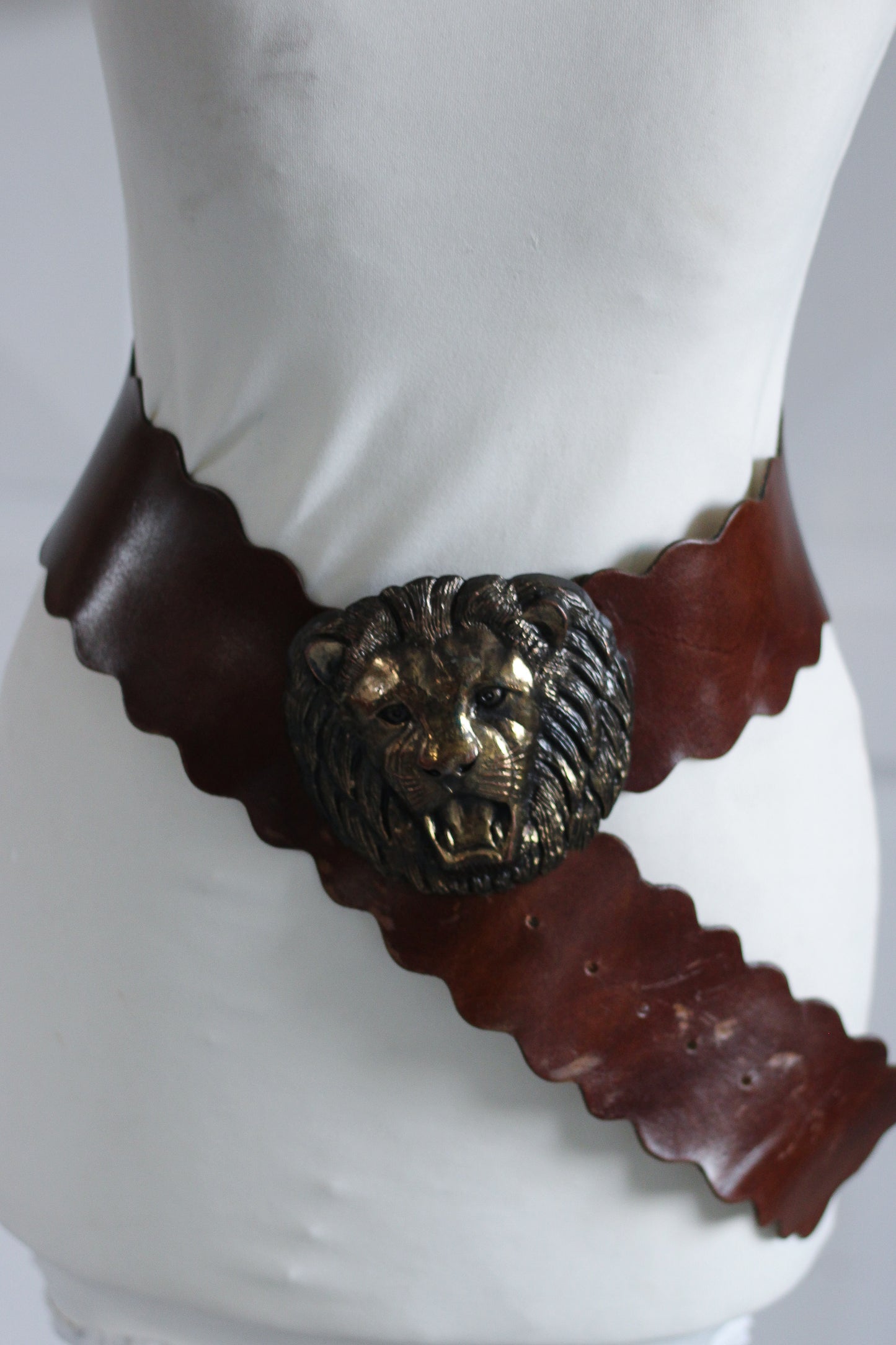 Ceinture vintage boucle tête de lion