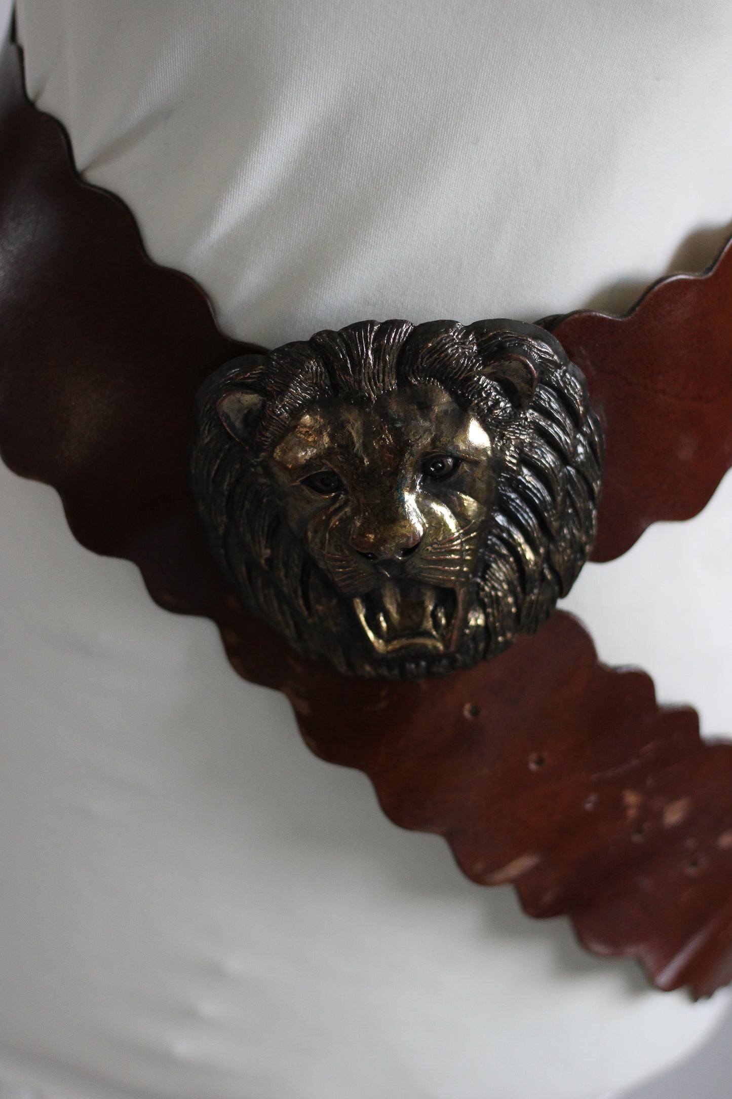 Ceinture vintage boucle tête de lion