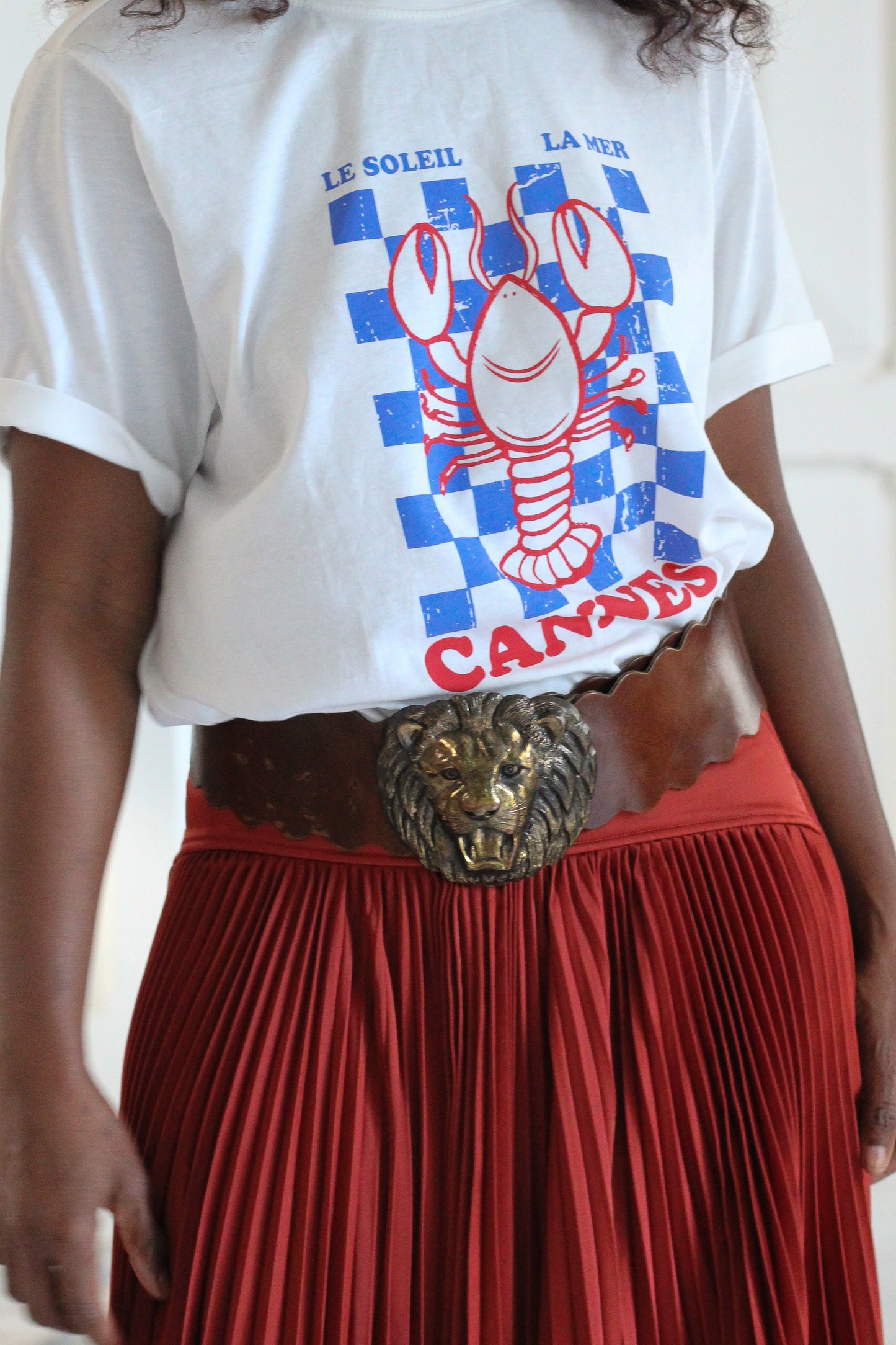 Ceinture vintage boucle tête de lion