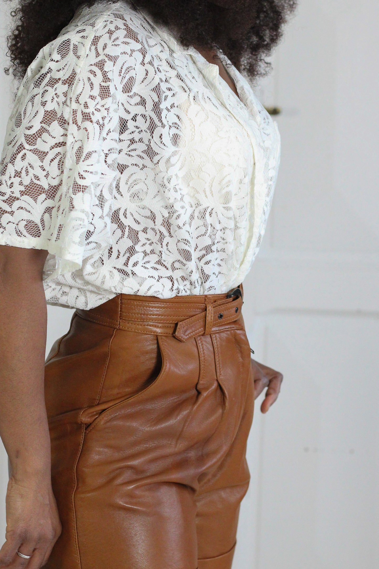 Short cuir d'agneau