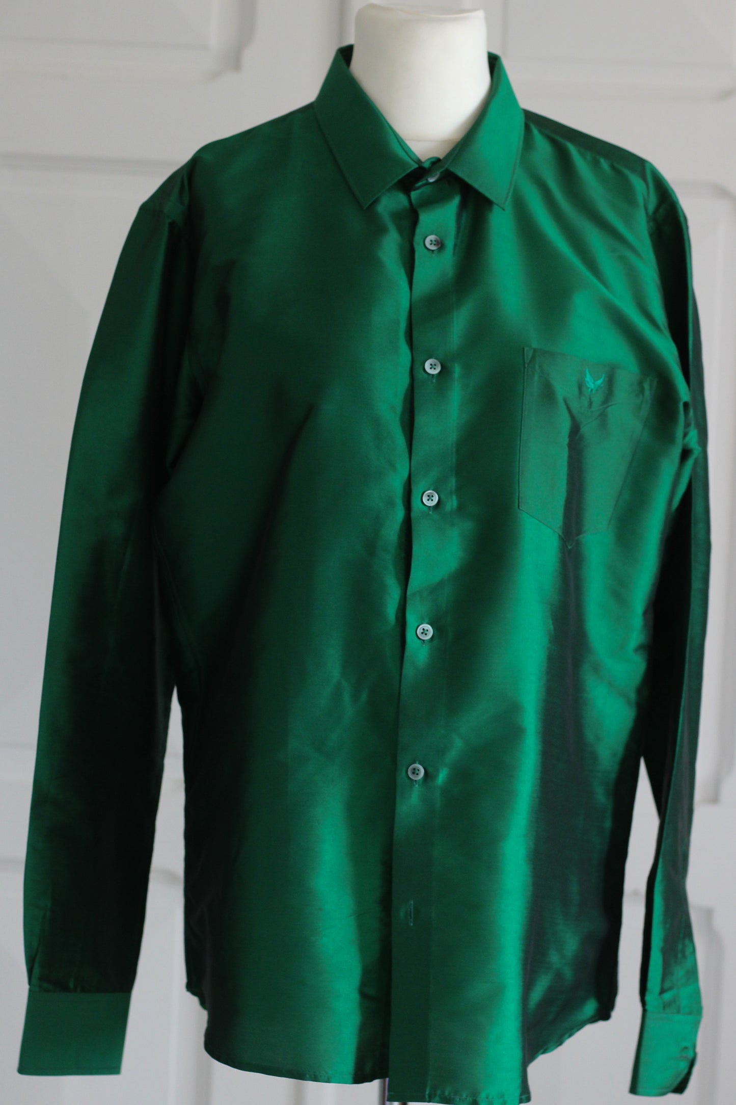 Warrior chemisier masculin en soie vert