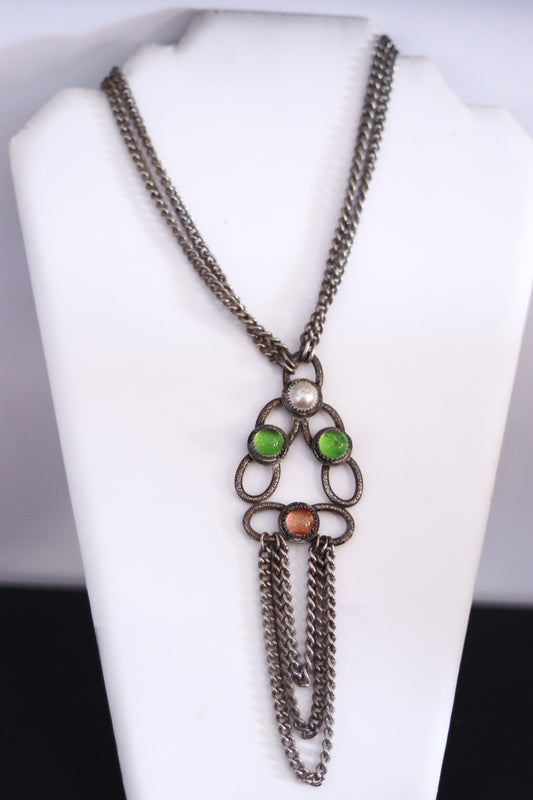 Collier vintage métal patiné