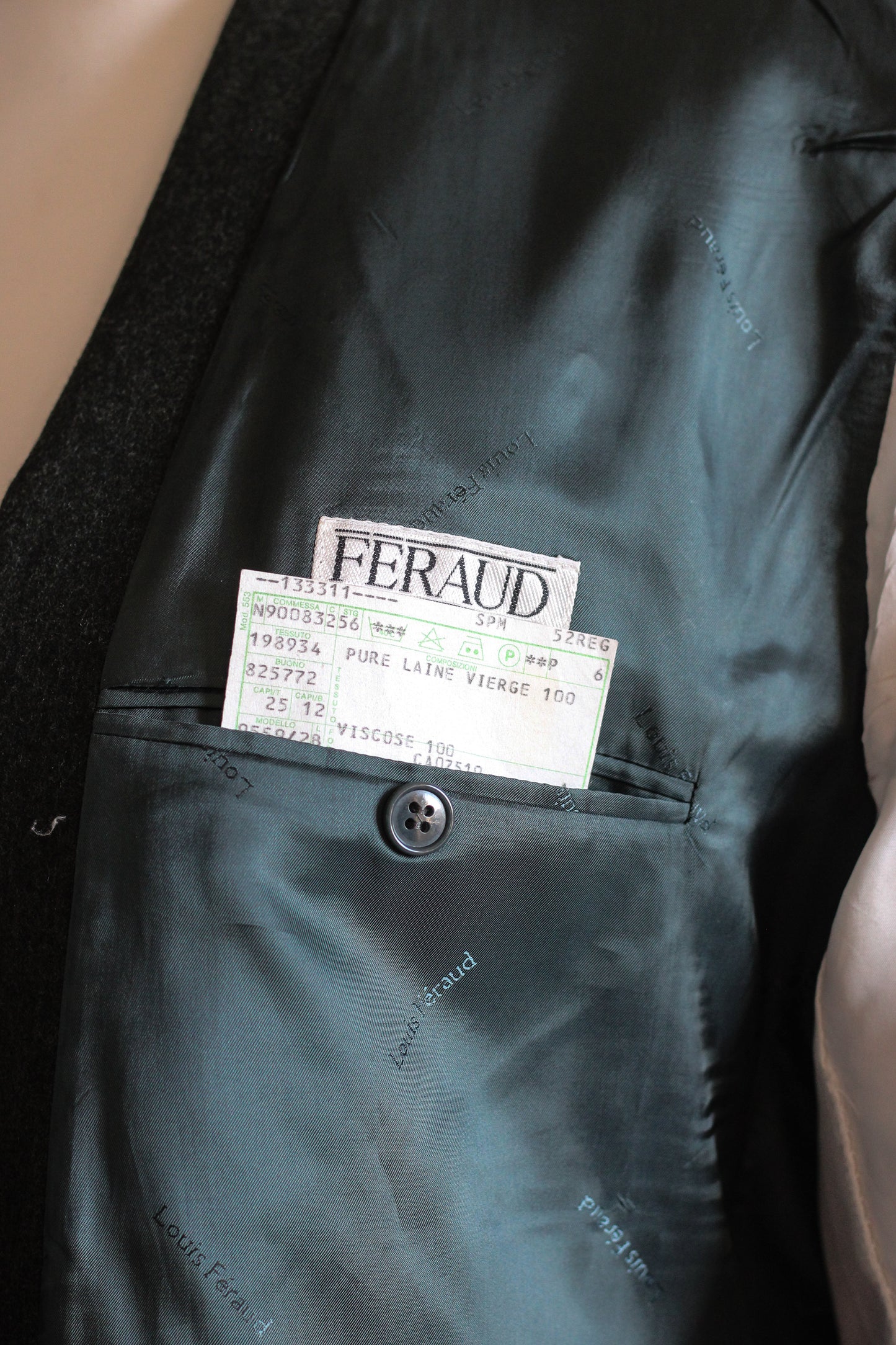 Féraud costume en laine vert chiné